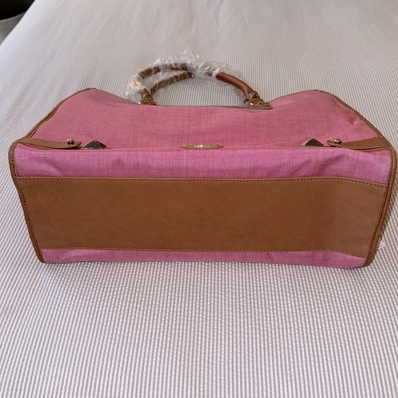 NWT Rebecca Minkoff Pink Canvas With Leather Trim Diamond Tote Size O/S - Picture 12 of 12